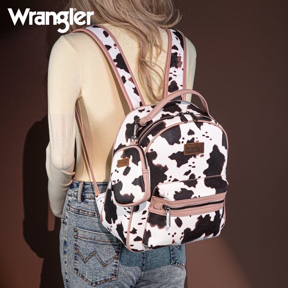 Wrangler Cow Print Backpack With Coin Pouch - Pink *NEW in Package* - Picture 5 of 6